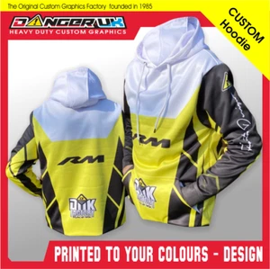 Hoodie Suzuki RM Custom MOTOCROSS MX SUBLIMIERTE KAPUZENPULLOVER KLEIDUNG gelb schwarz 3 - Bild 1 von 2