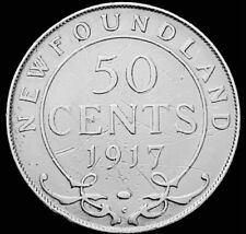 1917 NFLD Newfoundland Canada 50 cent silver half dollar Q45