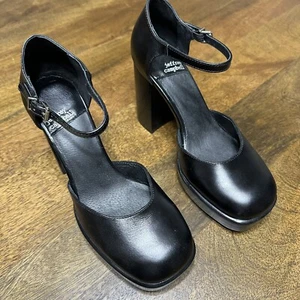 Jeffrey Campbell schwarze Leder Plateau Pumps Mary Jane NEU Gr. 6 - Bild 1 von 9