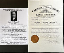 BLACK CIVIL RIGHTS GOVERNOR KY SPANISH AMERICAN WAR LIEUT MORROW DOCUMENT SIGNED