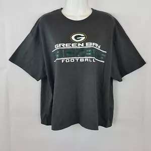 NFL Team Apparel Womens Crop Green Bay Team T-Shirt Size XL Gray & Green Top - Imagen 1 de 5