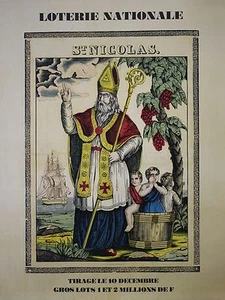 "LOTERIE NATIONALE : TIRAGE de la SAINT NICOLAS " Affiche originale entoilée - Imagen 1 de 1