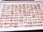 Wholesale Lot 24pcs Rings Cubic Zirconia Cz Crystal Open Small Size Adjustable R