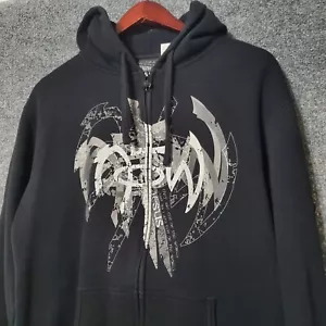 Sudadera con capucha vintage Not Of This World con cremallera para hombre XL Jesús Juan 17:16 religiosa Y2K - Imagen 1 de 8
