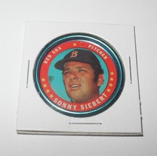 1971 Topps Baseball Coin Pin #122 Sonny Siebert Boston Red Sox NEAR MINT