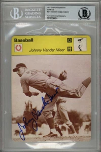 JOHNNY VANDER MEER SIGNIERT #06-24 SPORTSCASTER KARTE GEKAPSELT BECKETT BAS - Bild 1 von 1