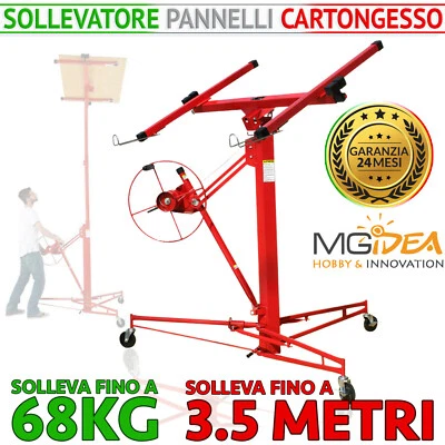 ALZALASTRE SOLLEVATORE LASTRA PANNELLO CARTONGESSO 3,5 MT METALLO SOFFITTO MURO - Imagen 1 de 4