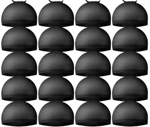 20 Pack Black Wig Caps Stretchy Nylon Stocking Caps for Women Wig - Picture 1 of 7