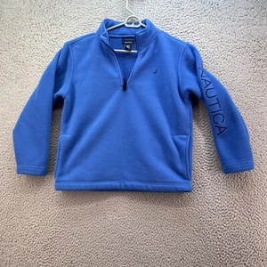 NAUTICA Pullover Youth Size Large (8-10) Blue Kangaroo Pocket 1/4 Zip Up - Picture 1 of 9