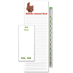 Chicken Rhode Island Red To Do List Magnetic Shopping Pad Notepad & Pencil Gift  - Picture 1 of 1