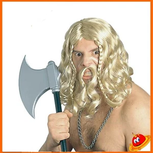 Carnevale Halloween Uomo Donna Parrucca Vichingo Barbaro Biondo  - Bild 1 von 1