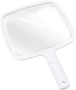 TRIXES Hairdressers Mirror White NEW Professional Handheld Salon Barbers Mirror - Picture 1 of 7
