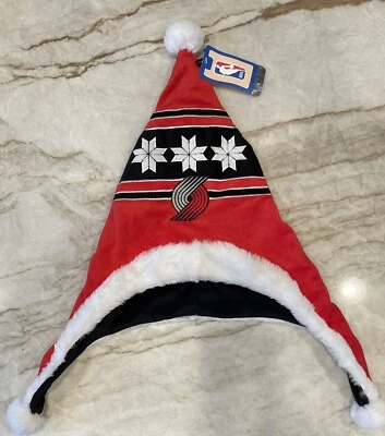 Portland Trailblazers/Sombrero Colgante/Adulto Santa Elfo Navidad/Lado Cuelga/NUEVO Foto 1 de 4