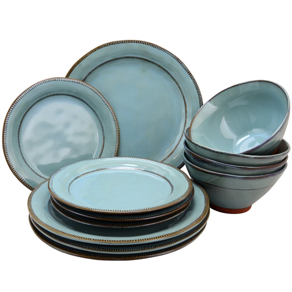 Gibson Elite 116888.12 Terranea 12 Piece Round Terracotta Dinnerware Set In - Image 1 of 1