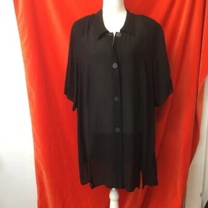 Marina Rinaldi crepe relaxed Cropped pants and tunic top set black size 31 - Picture 1 of 11