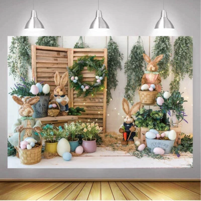 Sfondo pasquale primavera tessuto per fotografia coniglietti uovo di Pasqua sfondo foto