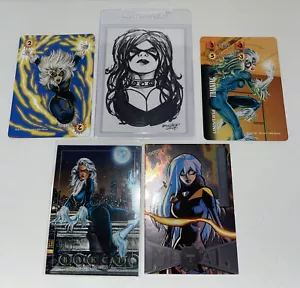 Black Cat Sketch Card & Bonus Black Cat Marvel Cards Marvel Masterpieces & Metal - Picture 1 of 9