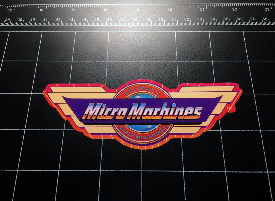 Micro Machines 1980s toy logo vinyl Decal / Sticker 80s toys Galoob car truck