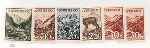 1941-43 Slovakia Slovensko Sc# 45-49 + 49a - Nature, Mountains, Wildlife. MNH - Picture 1 of 1