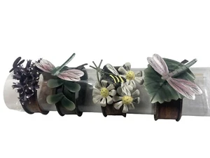 Juego de 4 soportes de anillos de servilleta de metal de madera natural Pfaltzgraff libélula abejorro - Imagen 1 de 12