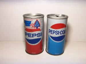 2 PEPSI COLA 10 OZ / 284 ml LATTINE ACCIAIO CANADA VINTAGE - Foto 1 di 7