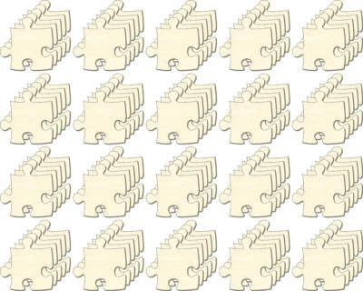 Blanko Puzzle unendlich Mini, Set 100 Teile, Puzzleteile aus Holz, Bemalen, Deko