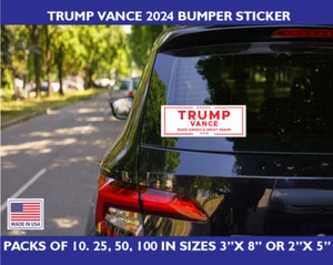 TRUMP VANCE 2024 BUMPER STICKER - 2 SIZES AVAILABLE - Picture 1 of 1