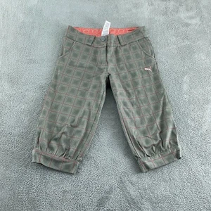Puma Girls Plaid Capri Pants Size S Gray & Pink Cotton/Elastane Fit 5171 - Picture 1 of 10