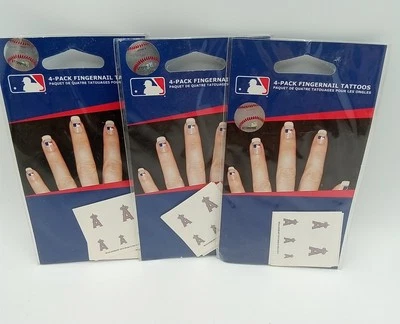 Los Angeles Angels MLB Set of 3, 4-Pack Fingernail Tattoo Decals - Image 1 of 3