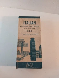Vis-Ed Italienisch Vokabelkarten Set 1000 Karten in Box Vintage - Bild 1 von 5