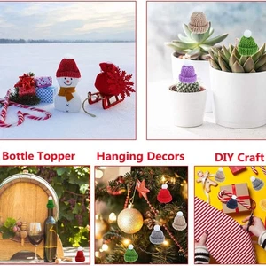 20pcs Christmas Tree Ornaments Doll Hats Knitting Party Cap  Christmas - Picture 1 of 17