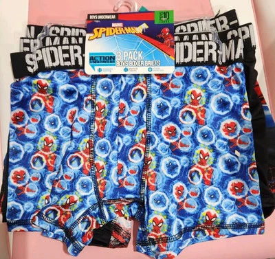 Marvel Spiderman Boys Size 10 Boxer Brief Underwear, 3 Pack, Size NWT  - Image 1 of 4