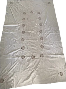 Vintage Ecru 64x102 Tablecloth Battenburg Doily Lace Linen Cotton With 13 Napkin - Picture 1 of 8
