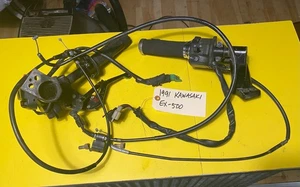 Kawasaki Ninja EX500 500R 1991 87-94 JUEGO DE MANILLAR FRENOS ACELERADOR INTERRUPTORES CABLES - Imagen 1 de 6