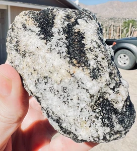 Auffälliger Glimmer in Quarzschiefer MV CA geschichtet schwarz silber Kristall 1,2 Pfund - Bild 1 von 10