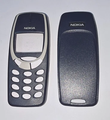 Original Nokia 3310 3330 Fascia Frontal + Cubierta Batería Carcasa Azul Grado A/B Foto 1 de 2