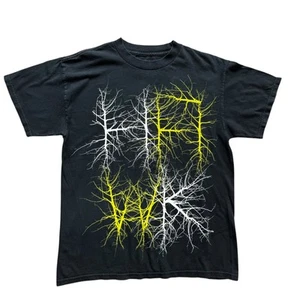 Black Yellow & White Gothic Lightning Trees T-Shirt Size Medum - Picture 1 of 6