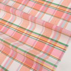 Indian Madras Check Fabric Orange x Pink (per 50cm)