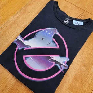 Ghostbusters T-Shirt Adult Large Short Sleeve Neon Logo Black NEW Slightly Dirty - Picture 1 of 14