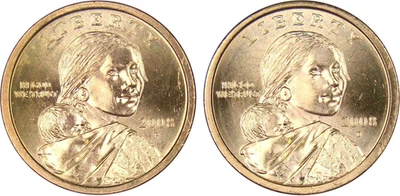 2008 P&D Sacagawea Native American Dollar 2 Coin Set BU Uncirculated $1 - Image 1 of 4