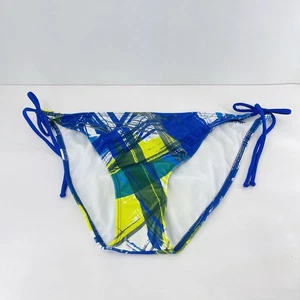 Bikini Hurley blu bianco grigio verde lime triangolo cravatta laterale fondo nuoto taglia L LEGGI - Foto 1 di 9