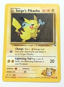 Tarjeta Pokémon Héroes Gimnasio Lt Surges Pikachu 81/132 2000 - Imagen 1 de 3