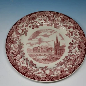 Wedgwood Harvard University Red Collector Plate - Massachusetts and Dane Halls - Picture 1 of 3