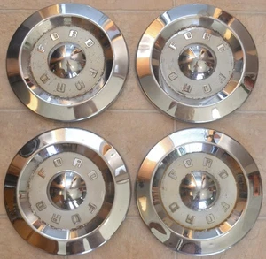 1957-1959 Ford Dog Dish Hubcaps (x4), Set of 10.5" Wheel Covers, Fairlane - Bild 1 von 8