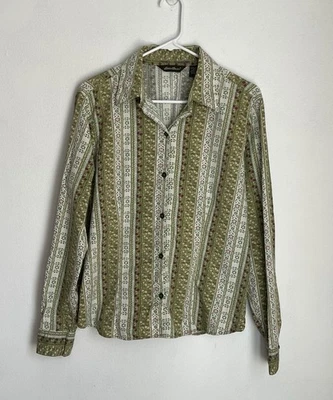 Camisa Eddie Bauer para mujer M mezclada estampado floral abotonada manga larga Foto 1 de 4