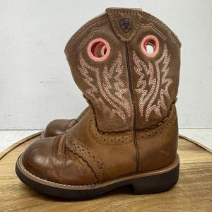 Ariat Fatbaby Cowgirl Kinder runde Spitze Slipper Stiefel braun Größe 11 #10017309 - Bild 1 von 10