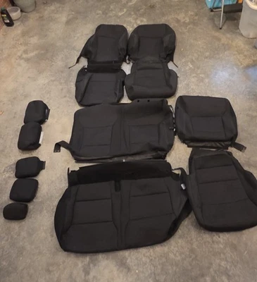 2024 FACTORY OEM REPLACEMENT CLOTH SEAT COVERS BLACK FORD F150 SUPER CREW - Image 1 of 4