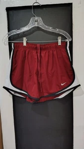 womans nike burgendy red workout dri fit shorts size large - Picture 1 of 5