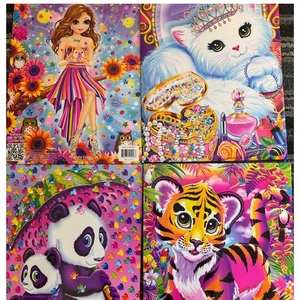 Lisa Frank Portfolio Folders for 3 Ring Binders New Unpunched Lot of 4 - Picture 1 of 5