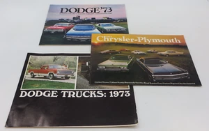 lot of 3 1973 DODGE / PLYMOUTH Sales Brochures Charger Dart Challenger Trucks - Picture 1 of 16